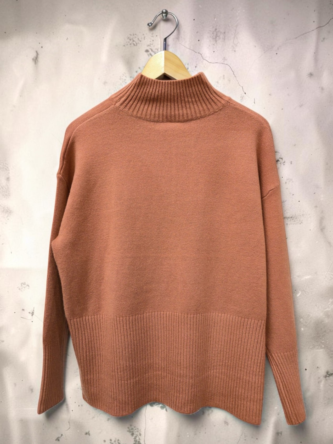 Dámsky oversize rolák N.EVERY DAY CINNAMON MELANGE Škoricový melange s.WEAR (3) 